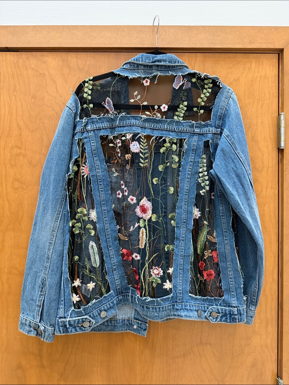 Floral Panel Denim Jacket